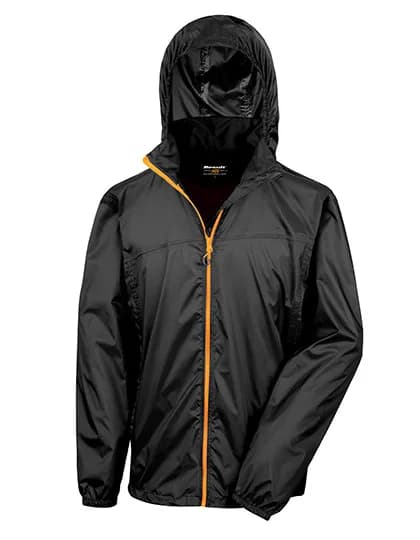 Urban HDi Quest Lightweight Stowable Jacket – Noir / Orange