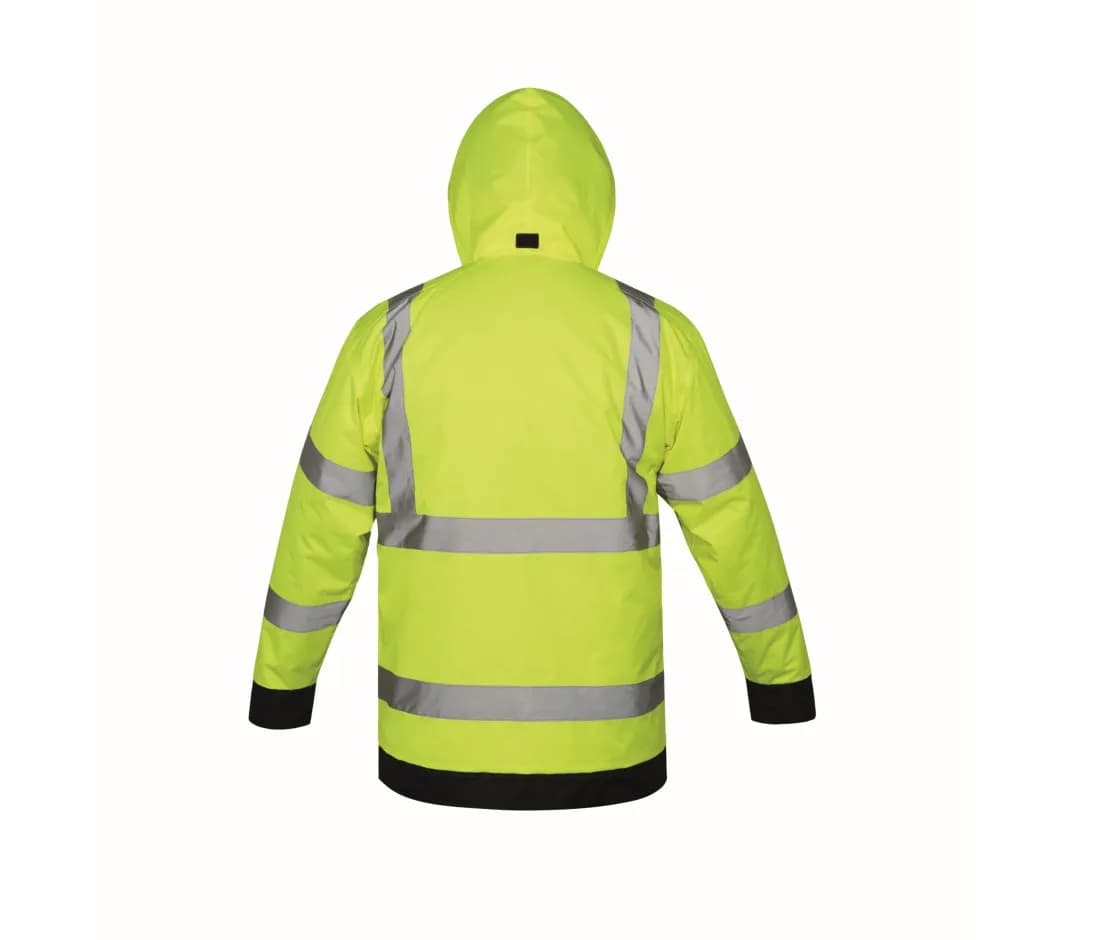 Warnschutz-Regenjacke – Gelb – Rückansicht