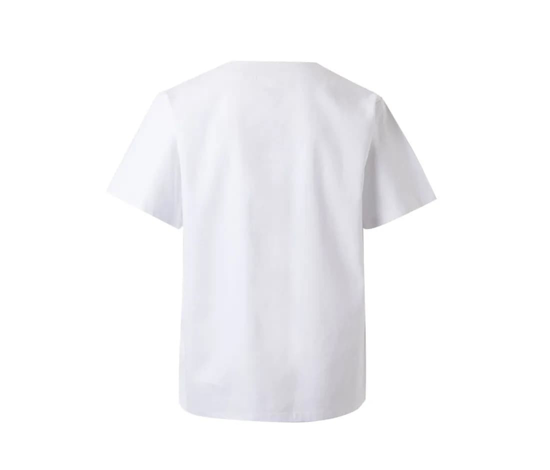 Short-Sleeve Cotton Shirt – Weiss – Rückansicht