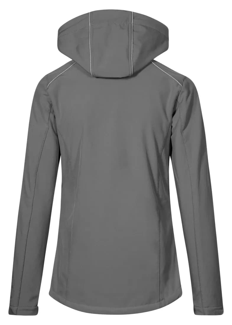 Damen warme Softshelljacke – Grau – Rückansicht
