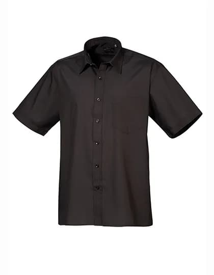 Men’s Poplin Short Sleeve Shirt – Noir