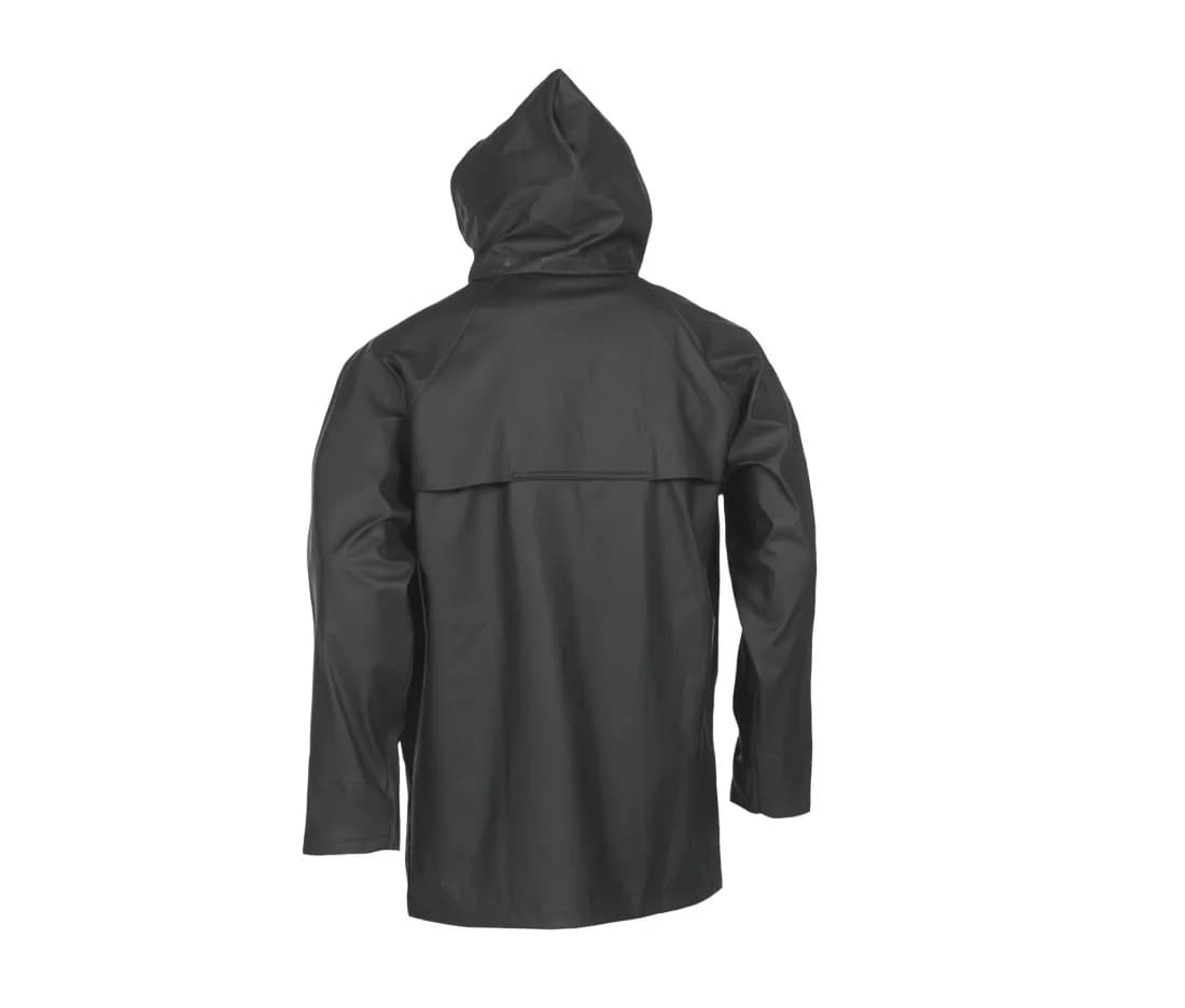 Triton PU/PVC Regenmantel – Schwarz – Rückansicht