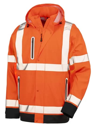 Heavy Duty Prism PU Safe & Dry Jacket with Recycled Backing – Warnorange / Schwarz