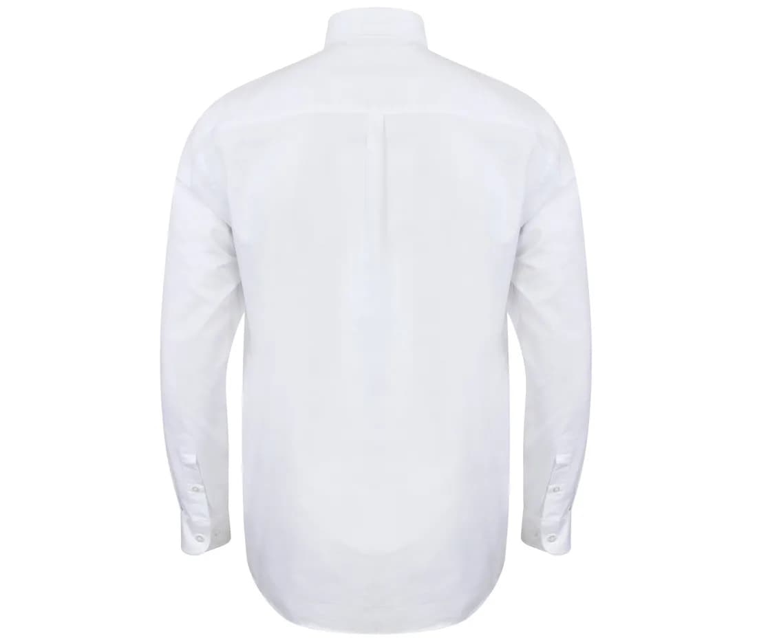 Modern Oxford Long Sleeved Shirt - Classic Fit – Weiss – Rückansicht