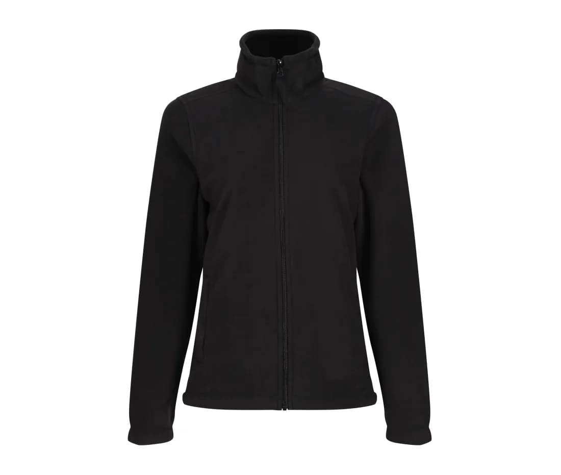 Damen Microfleece-Jacke mit Reissverschluss – Schwarz