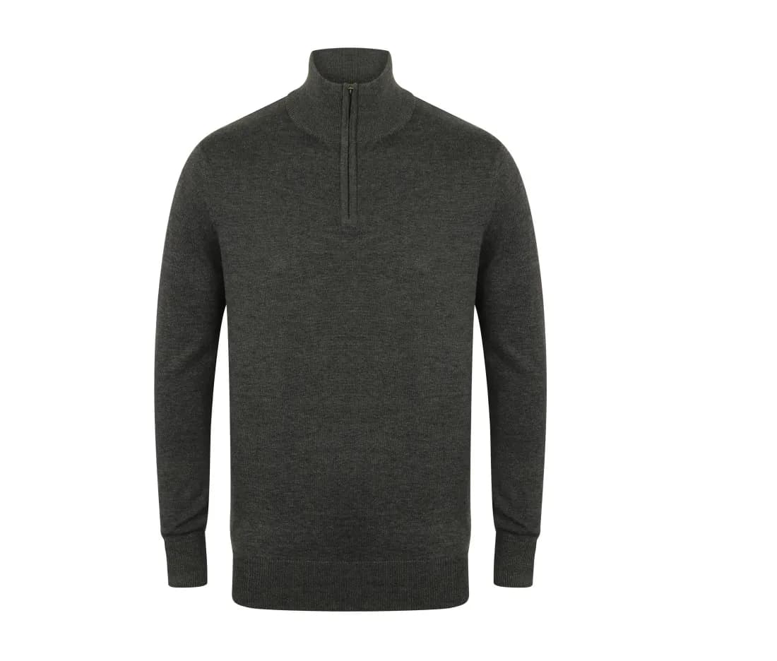 Pull col zippé homme