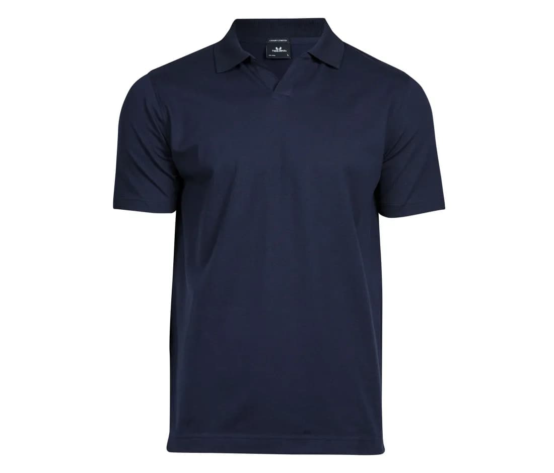 Luxury Stretch V-Neck Polo – Marine