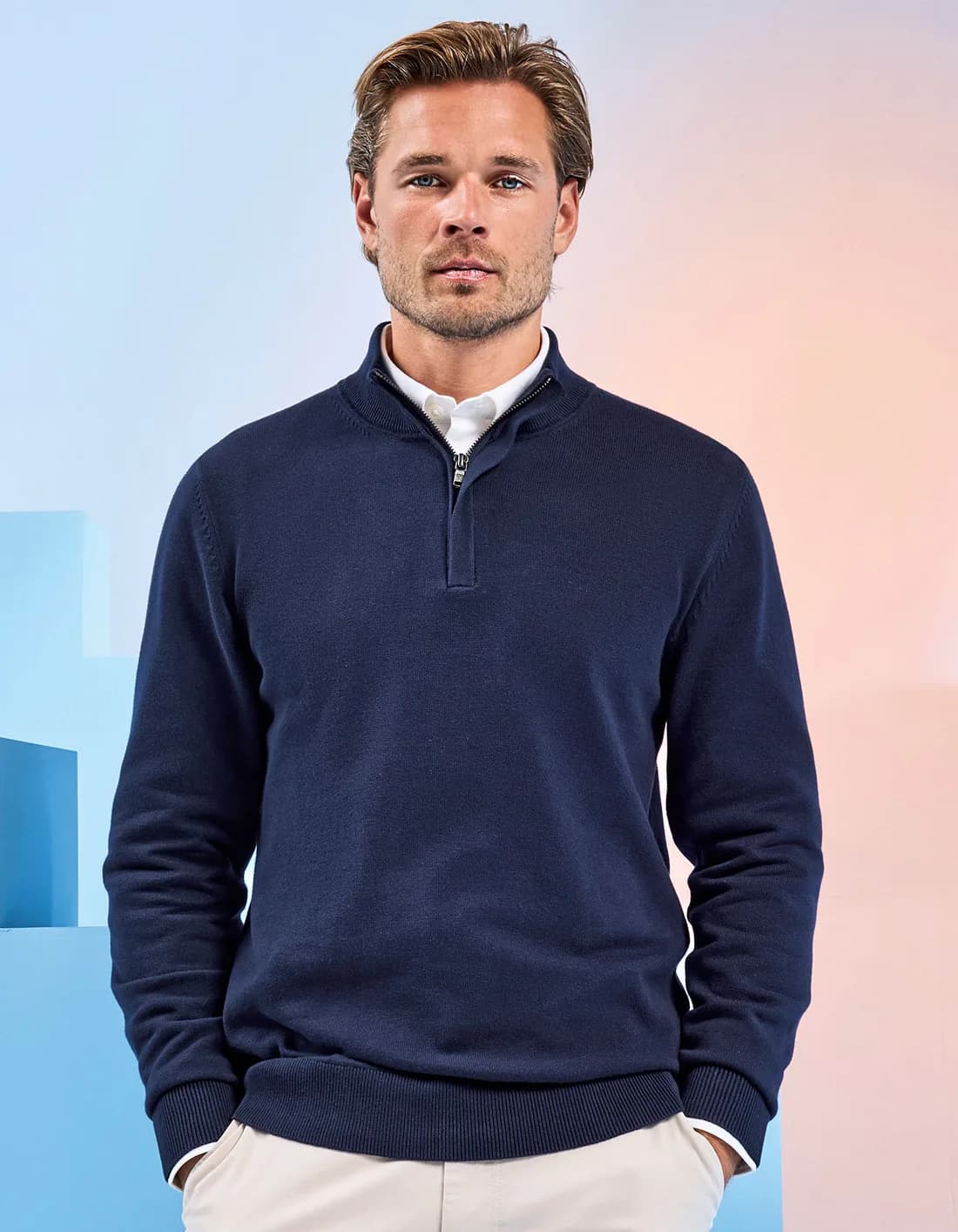 Men’s Cotton Blend 1/4 Zip Sweater