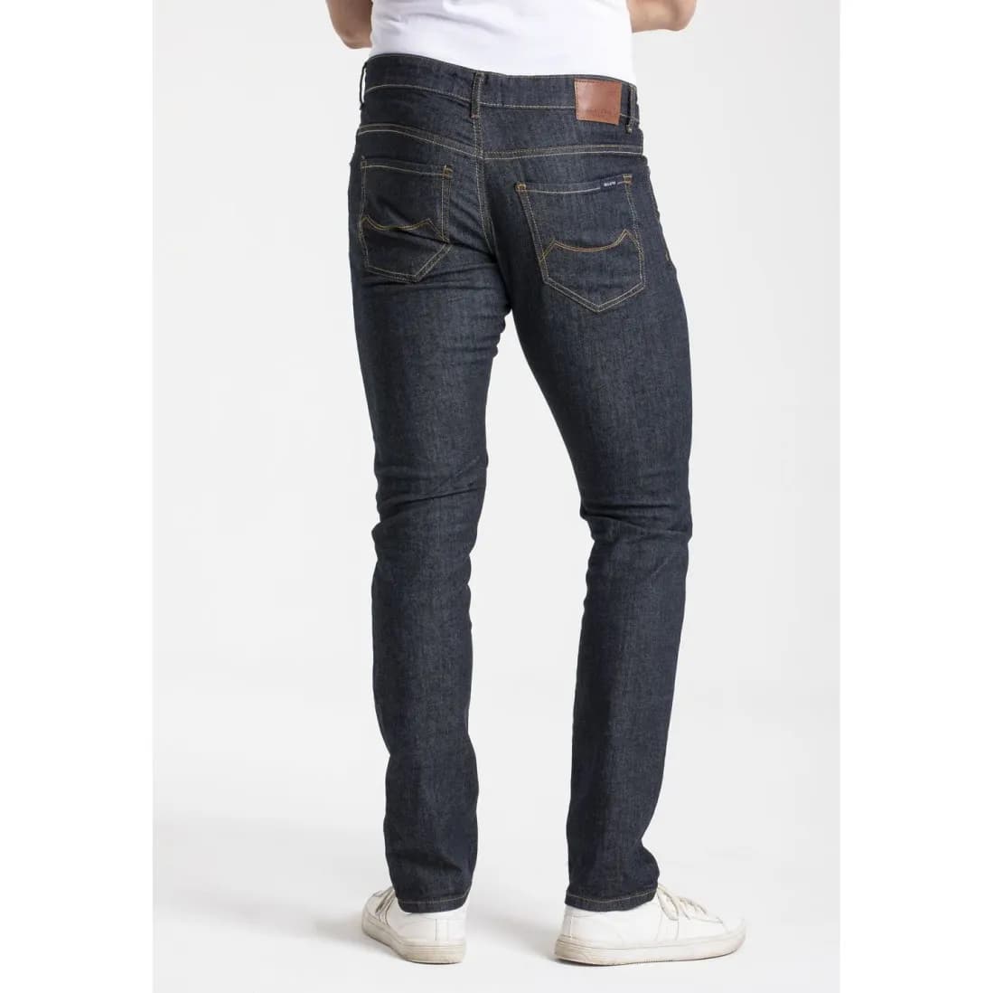 Herren Stretch-Jeans Raw Denim – Denim – Rückansicht