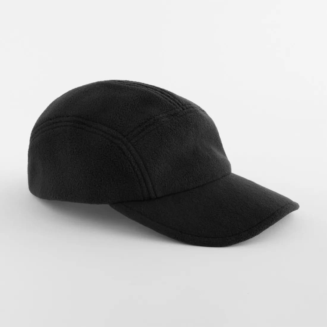 Recycelte Fleece-5-Panel-Cap – Schwarz