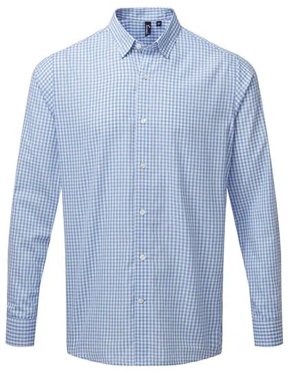 Men’s Maxton Check Long Sleeve Shirt – Hellblau / Weiss