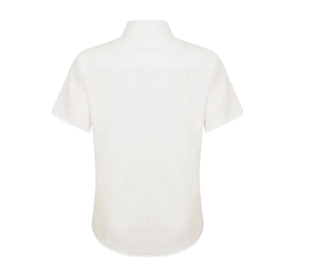 Chemise manches courtes antibactérienne séchage rapide femme – Blanc – vue de dos