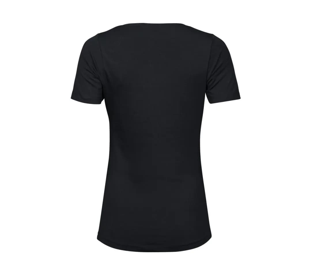 T-shirt stretch femme – Noir – vue de dos