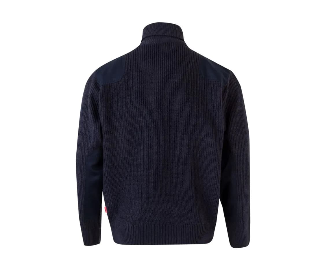 Velilla Grobstrick-Rollkragenpullover – Marine – Rückansicht