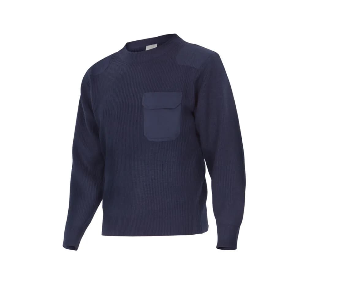Pull en grosse maille col rond Velilla – Marine