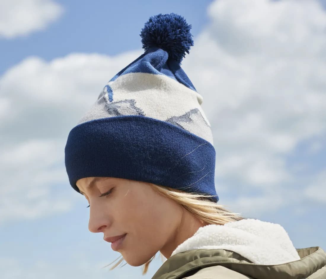 Pompom Mountain Peaks Beanie
