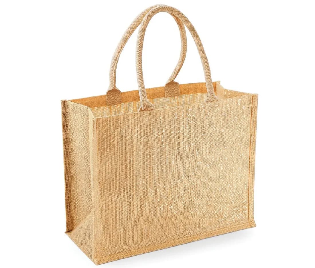 Shimmer Jute Shopper – Naturel / Jaune
