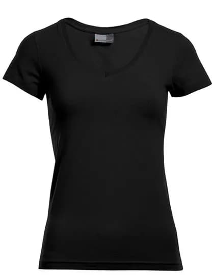 Women’s Slim Fit V-Neck-T – Schwarz