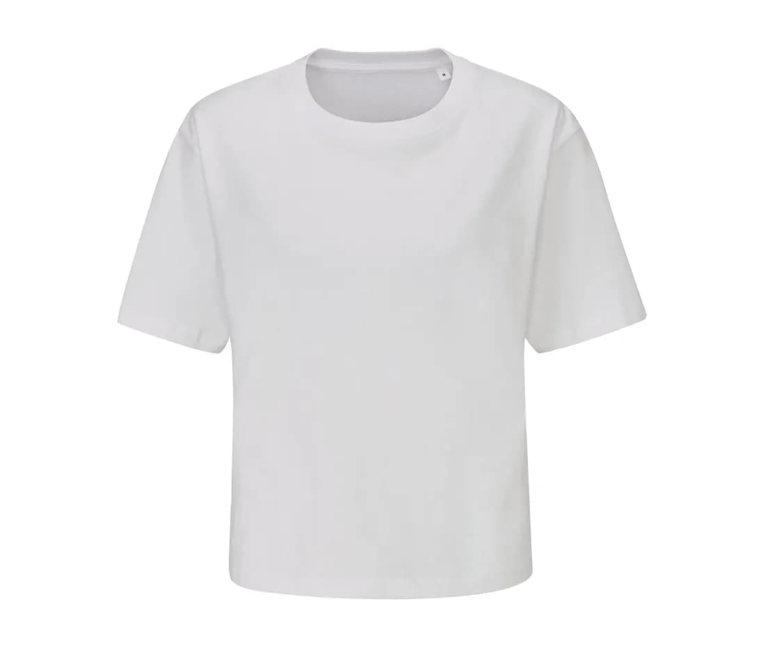 Damen schweres Crop-T-Shirt – Weiss