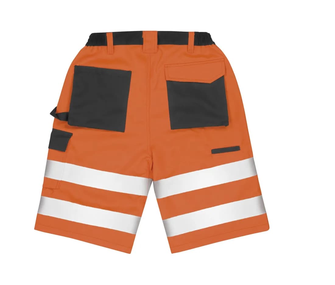 Safety Cargo Shorts – Warnorange – Rückansicht