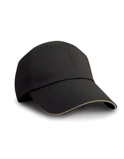 Herringbone Cap With Sandwich Peak – Schwarz / Braun