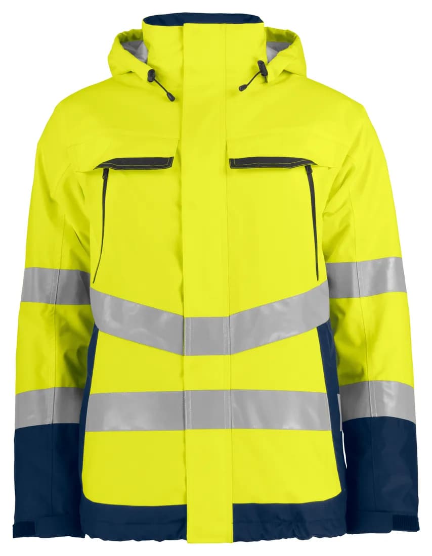 6441 Gefütterter Wind- und Wasserdichter Warnschutz Parka EN ISO 20471 Klasse 3 / EN ISO 343