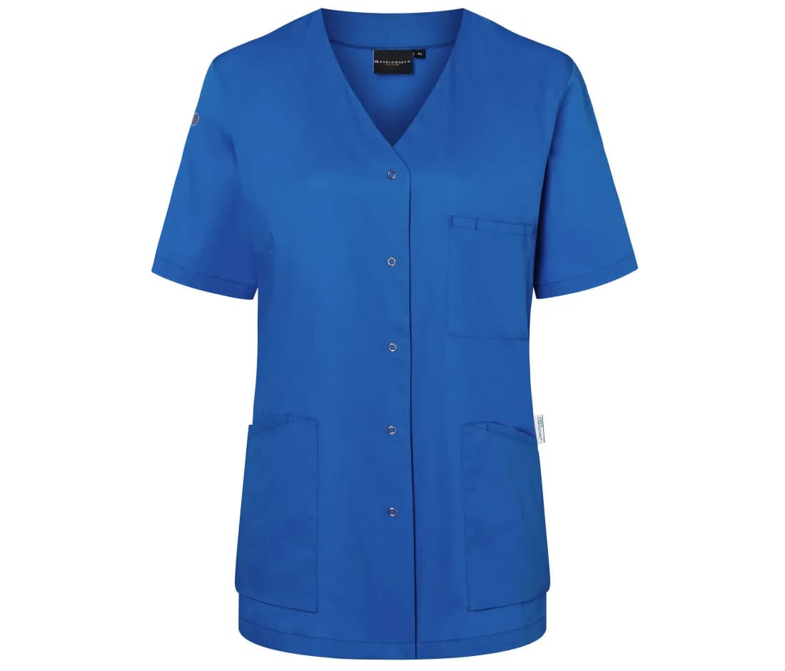 Damen Kurzarm-Kasack «Essential» – Royalblau