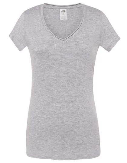 Ladies’ V-Neck Sicilia – Hellgrau meliert