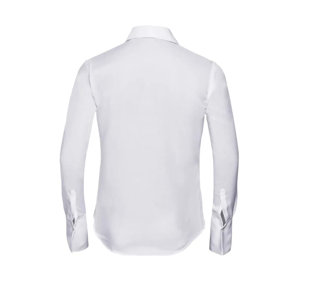 Chemise manches longues «Ultimate» sans repassage femme – Blanc – vue de dos