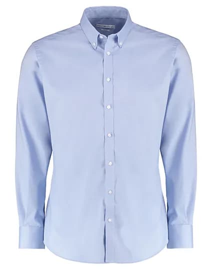 Men’s Slim Fit Stretch Oxford Shirt Long Sleeve – Hellblau