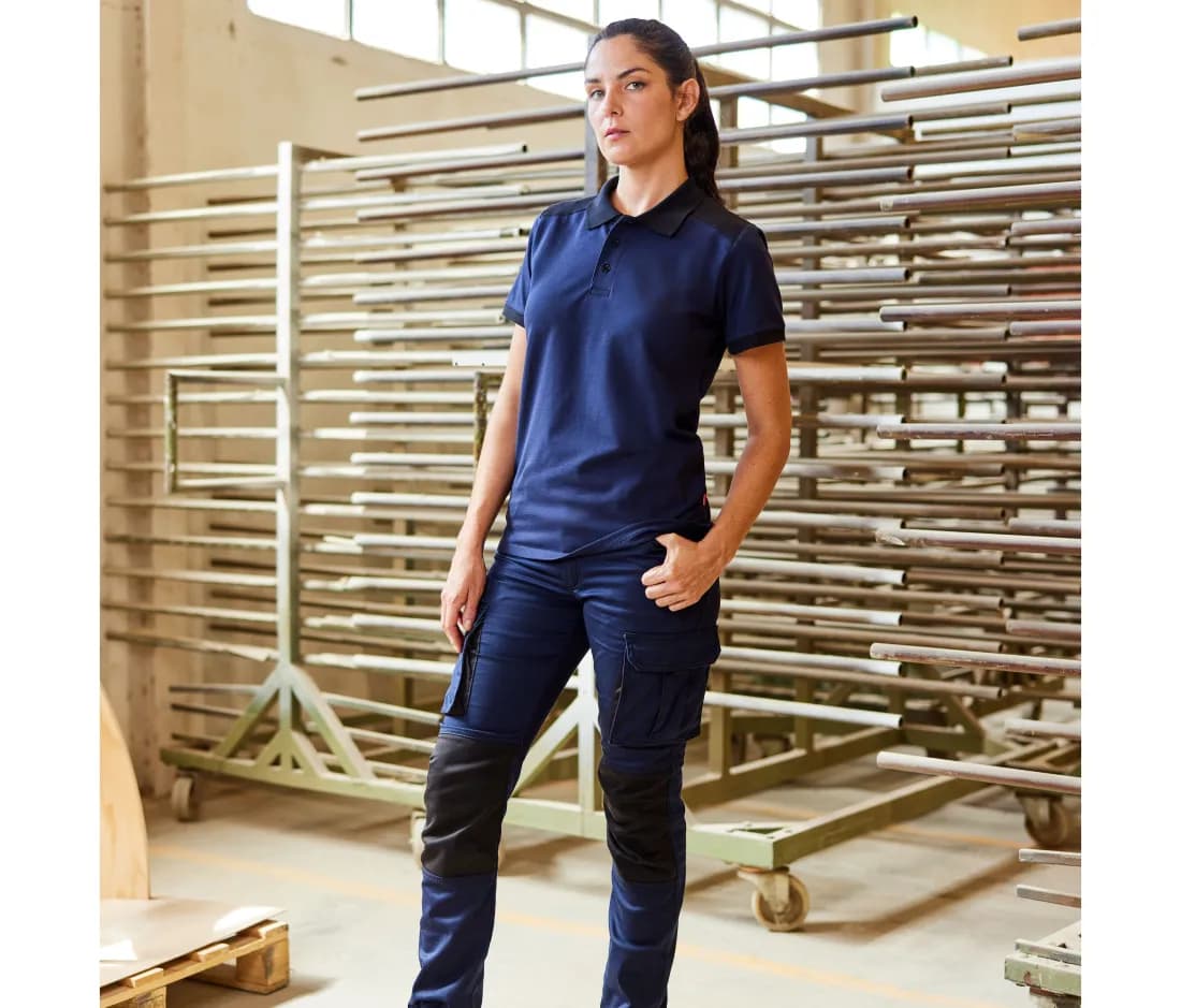 Polo stretch bicolore pour le travail et le quotidien