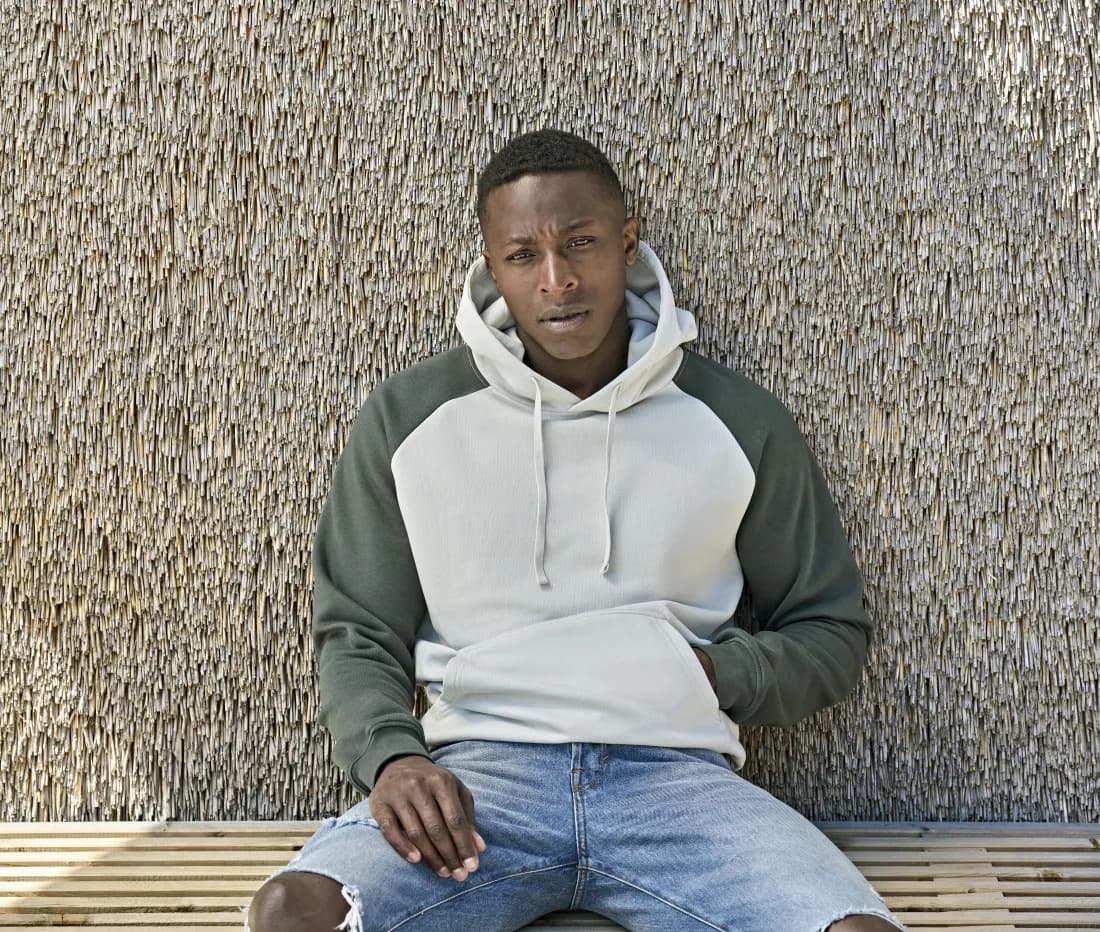 Unlabeled Two-Tone Hooded Sweatshirt