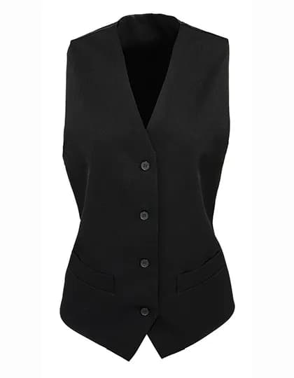Women’s Lined Polyester Waistcoat – Noir