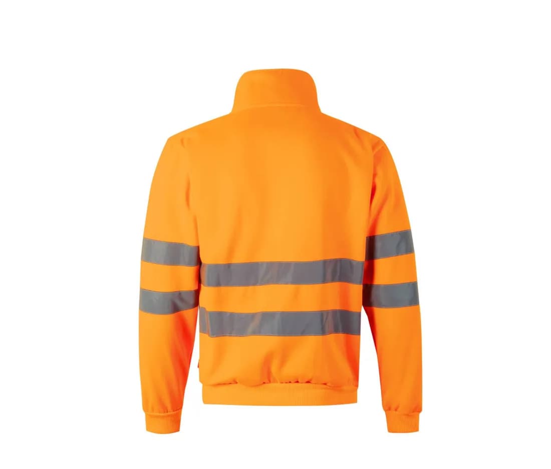 Sweat Demi-Zippé Haute Visibilite – Orange fluo – vue de dos