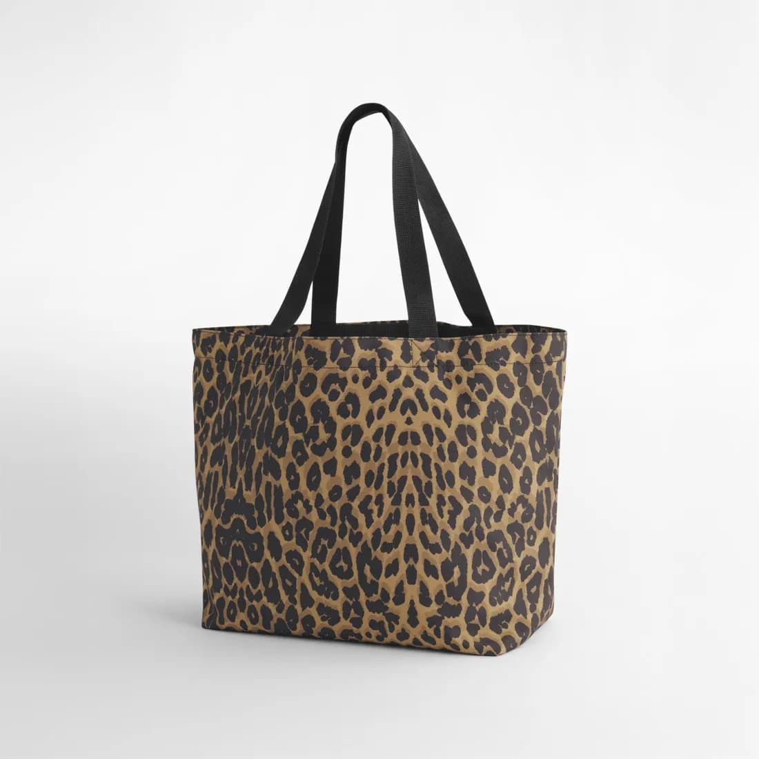 Grand sac shopping à motif léopard