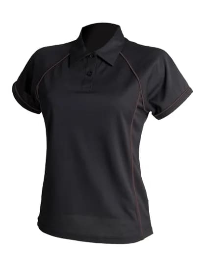 Ladies’ Piped Performance Polo – Schwarz
