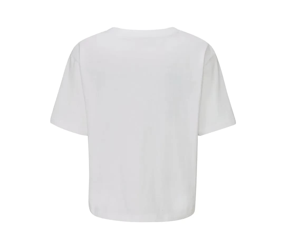 Damen schweres Crop-T-Shirt – Weiss – Rückansicht