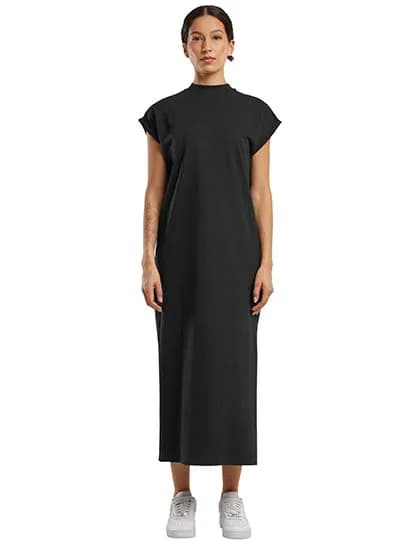 Ladies Long Extended Shoulder Dress – Schwarz