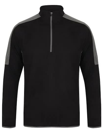 Adults 1/4 Zip Midlayer With Contrast Panelling – Noir / Anthracite