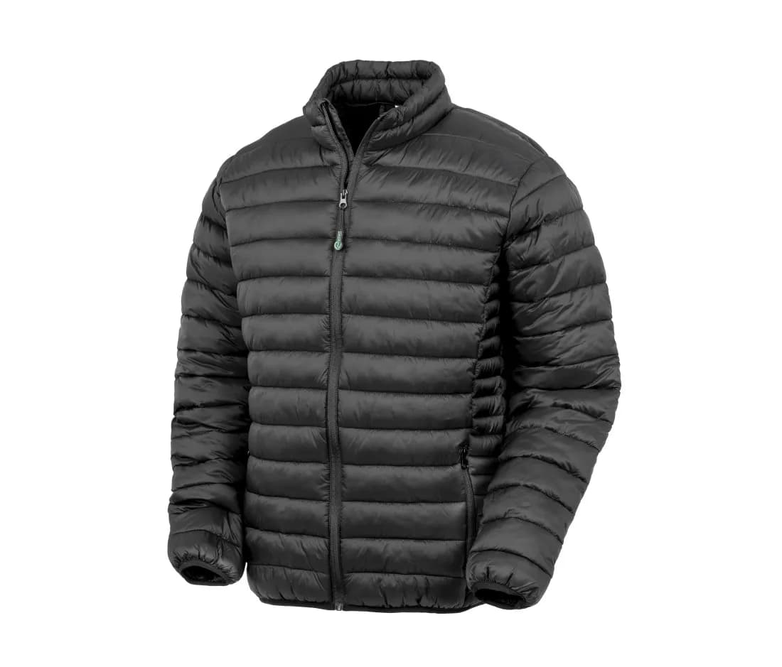 Recycelte wattierte Jacke – Schwarz