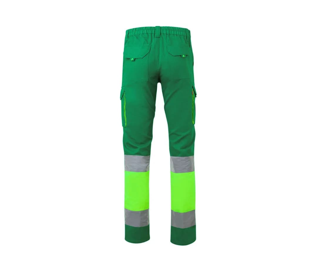 Pantalon de travail haute visibilité bicolore avec bandes réfléchissantes