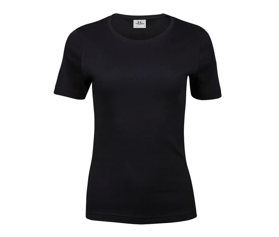 Damen Interlock-T-Shirt – Schwarz