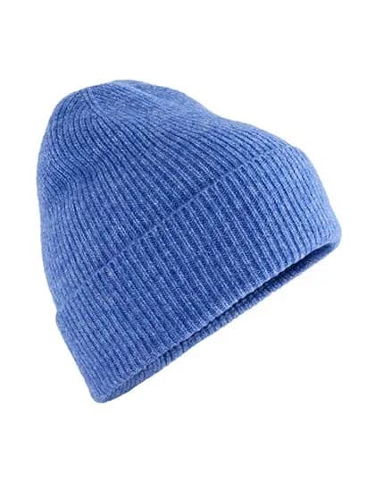 Wool Blend Beanie – Blau meliert