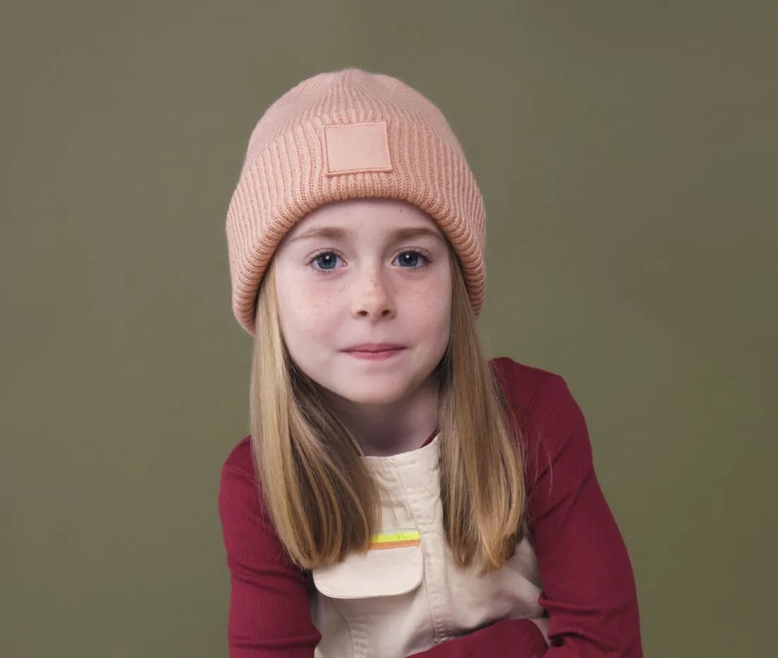 Kids Deep Cuffed Tonal Patch Beanie