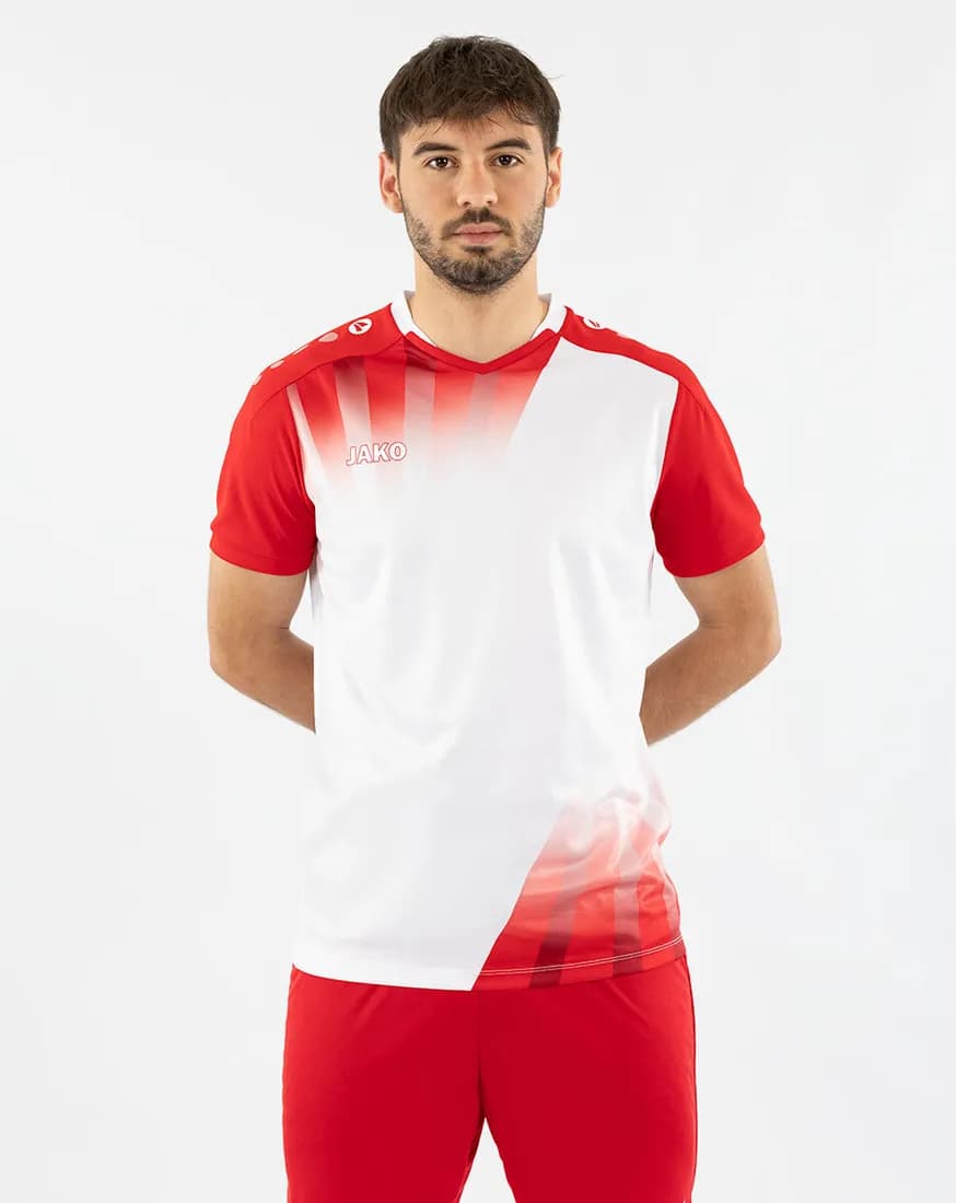 Trikot Vintage kurzarm – Weiss / Rot
