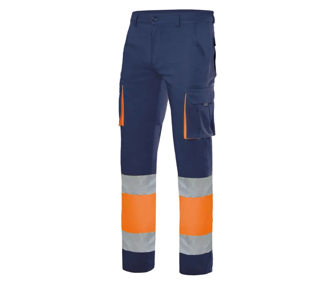 Pantalon de travail haute visibilité bicolore avec bandes réfléchissantes