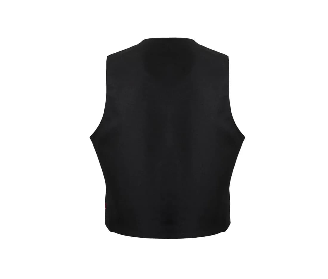 Waiter Waistcoat Without Flaps – Schwarz – Rückansicht