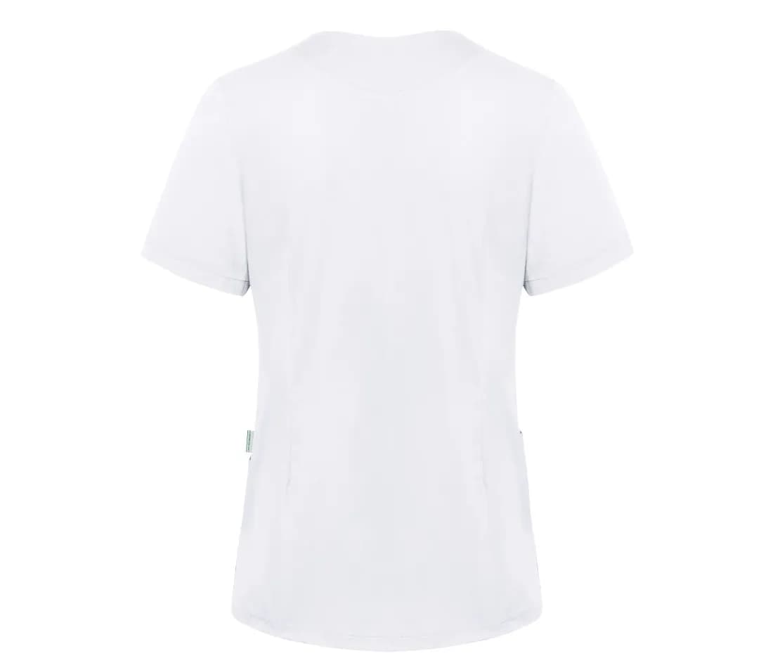 Tunique à enfiler manches courtes «Essential» femme – Blanc – vue de dos