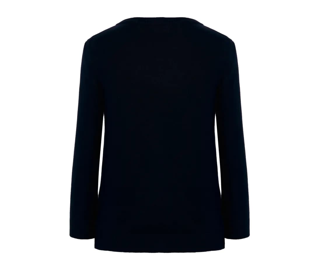 Kinder Strickpullover «Boston» – Marine – Rückansicht