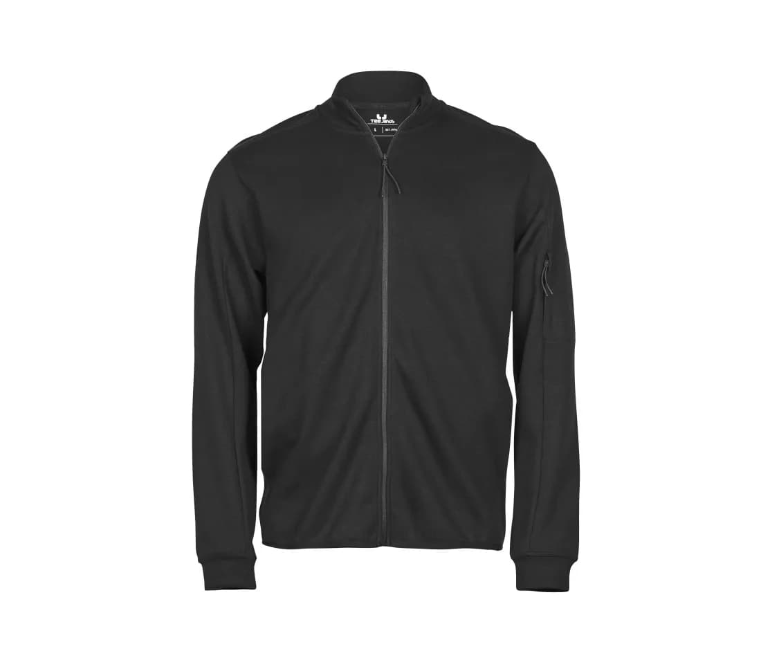 Athletic Full Zip Sweat – Schwarz – Rückansicht